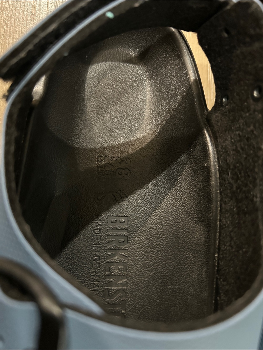 Birkenstock Blue and Black Two-Strap Sandals - Picture 4 of 8